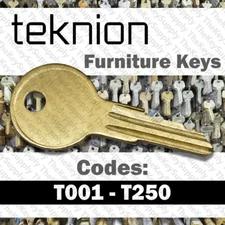 Teknion File Cabinet Office Furniture Key Cut to Your Code T001 - T250