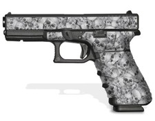 Glock 17 Gen 3 Decal Grip - Skull Collector white