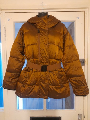 dkny belted puffer jacket