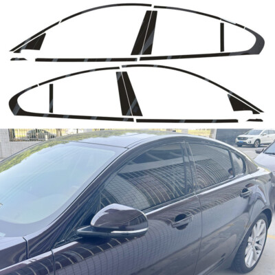 Matte/Glossy Black Chrome Delete Window Trims For Jaguar XF X250