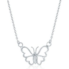 Sterling Silver Open Butterfly Necklace