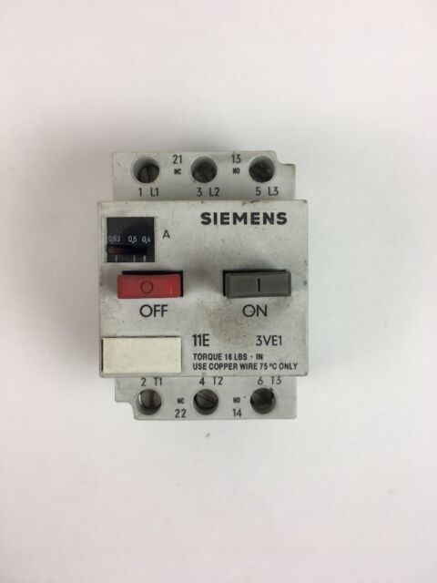 Siemens 3VE1010-2E motor controller starter overload protection