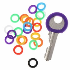 20pcs Key ID-Caps Rubber Identifier Topper Cover Keys Ring Mixed Colors Marker