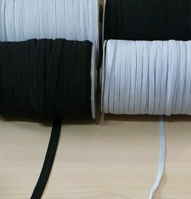 Flache Gummikordel 6mm 8mm schwarz weiß Nähen Schneiderei Masken