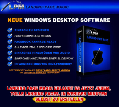 Landing Page Magic - Tolle Landing Pages in Minuten erstellen - PLR-Lizenz