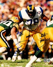 JACKIE SLATER SIGNED AUTOGRAPHED 8x10 PHOTO LOS ANGELES RAMS LEGEND BECKETT BAS