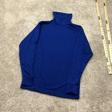 Vintage Turtleneck USA MADE Men Large Blue Long Sleeve Outdoor Spandex Blend 90s