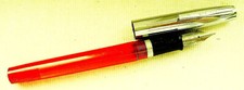 " SHEAFFER  " FOUNTAINPEN in RED  and CHROME CAP  MODELL!ca. 2000! USA MADE