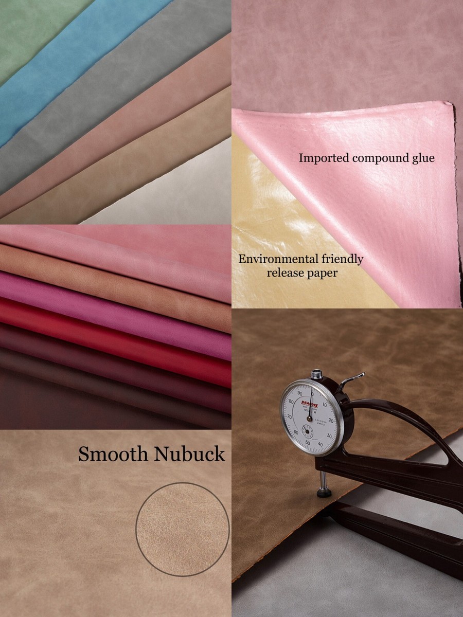 33 Colors Adhesive Smooth Nubuck Suede Vinyl Fabric Faux Leather
