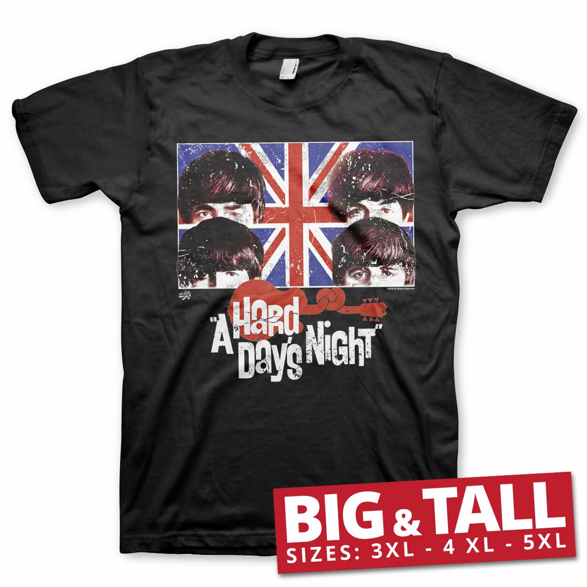 Officially Licensed The Beatles - A Hard Days Night 3XL, 4XL, 5XL 