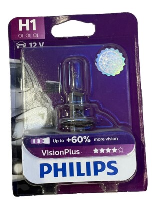 Philips H1 VisionPlus 12V 55W   +60 % Licht Scheinwerferlampe P14.5s 1 Stück NEU