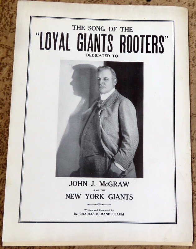 BASEBALL SHEET MUSIC THE SONG OF THE LOYAL GIANTS ROOTERS 1929