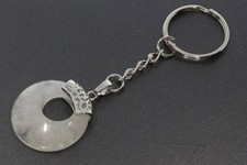  Bergkristall Donut Schlüssel Anhänger Auto Silber 90mm HS1760