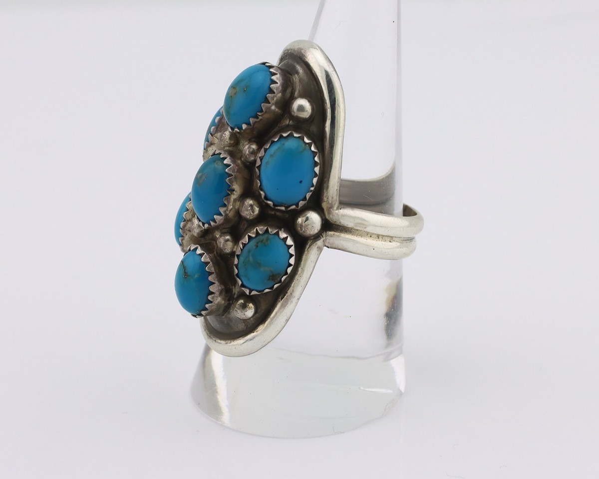 アート・デザイン・音楽 THE BEAUTY OF NAVAJO JEWELRY Item #1026H- Zuni 14ct Sleeping Beauty Turquoise Sterling