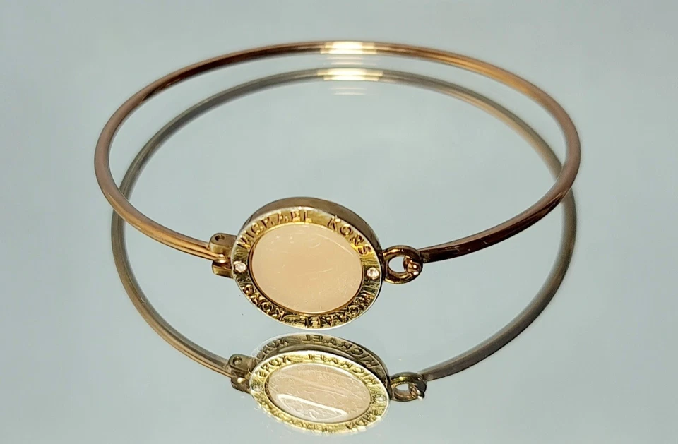 MICHAEL KORS розового золота розовый румяна диск браслет MK логотип MKJ4324791 - Изображение 3 из 4