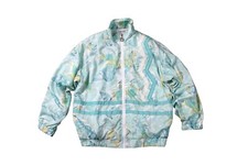 Vintage Pastel Colorful Abstract Windbreaker Bomber Jacket... Sz Xtra Small