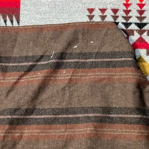 Vintage Pendleton Wool Shawl Cape Poncho Fringe One Size Striped Knit D6 - Picture 10 of 11