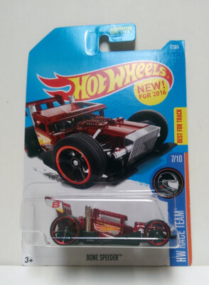 2016 Hot Wheels #7 Bone Speeder HW Race Team 7/10 Racing Car Red Best for Track