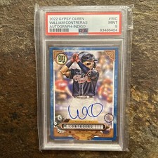 William Contreras 2022 Gypsy Queen GQA-WC BLUE ON CARD AUTO 15/150 PSA 9 Mint 🔥