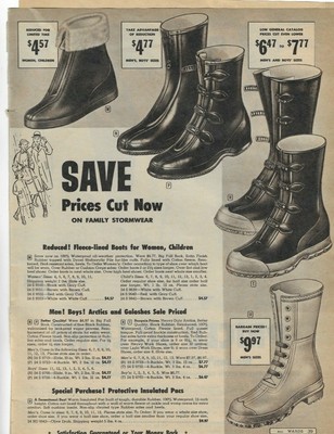 Vintage 1960 Print Ad Boots Galoshes 