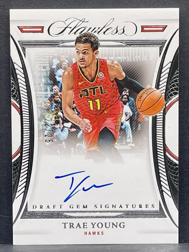 TRAE YOUNG 2021-22 FLAWLESS DRAFT GEM SIGNATURES HAWKS AUTO /25