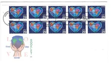 Farnam  FDC  1991  29c  Love the Earth  Booklet 10 w/tab    Sc# 2536