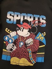 Vintage Mickey Mouse Sports Fan Black Sweatshirt Mickey Co Womens LG 80-90's