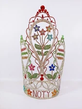 NOTY FLOWERS Rhinestone Tiara Crown Beauty Pageant Fashion Show Queen Princess