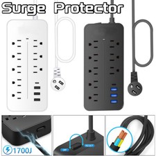 Power Strip Surge Protector Extension Cord with Multi Outlets USB Ports Adapters