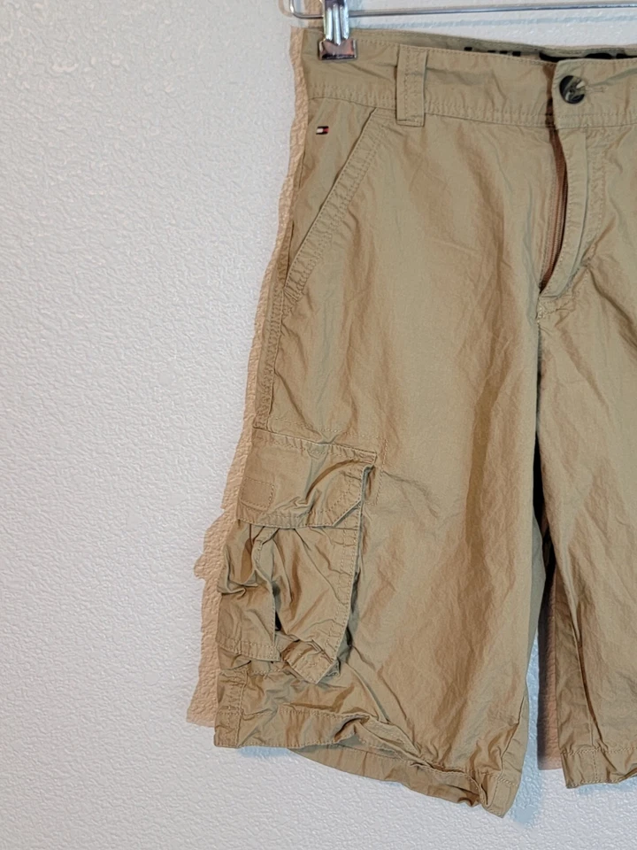 Tommy Hilfiger Pantalones Cortos Carga Niñas Talla 14 Bermudas Frente Plano Marrón Foto 2 de 4