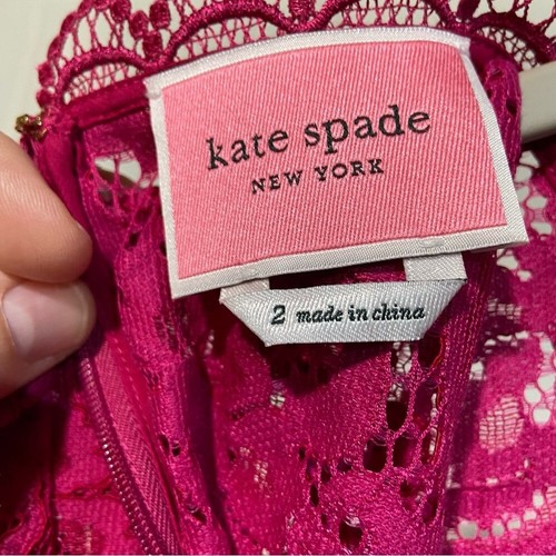 Kate Spade Floral Lace A-Line Dress 2 Pink Feminine Romantic Date Night NWOT - Picture 10 of 24