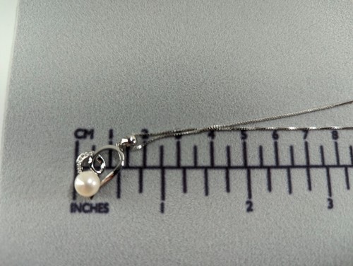 Sterling Silber Anhänger Halskette Herz Perle Liebe klare Steine "CP 925" 2,5g - Bild 7 von 8