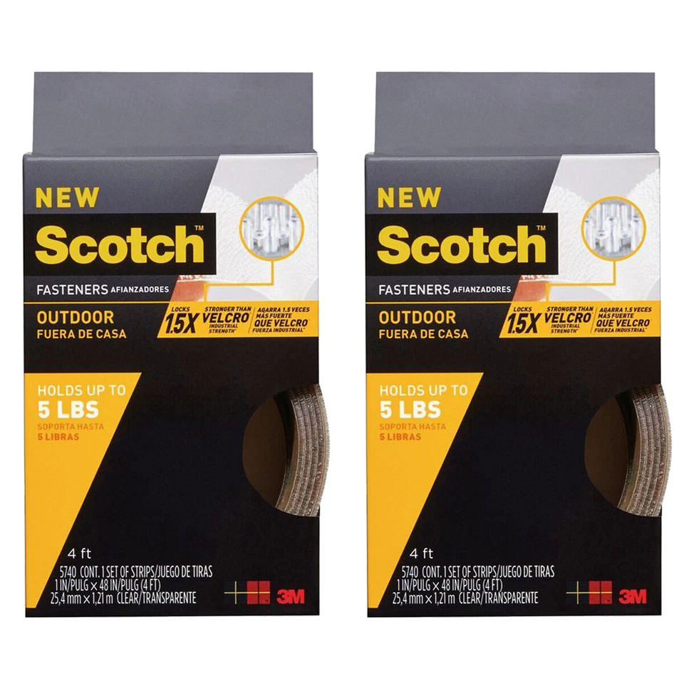 Tiras de montaje de sujetador permanentes de alta resistencia de 4 pies escocesas para exteriores interiores 2 piezas 5 libras Foto 2 de 2