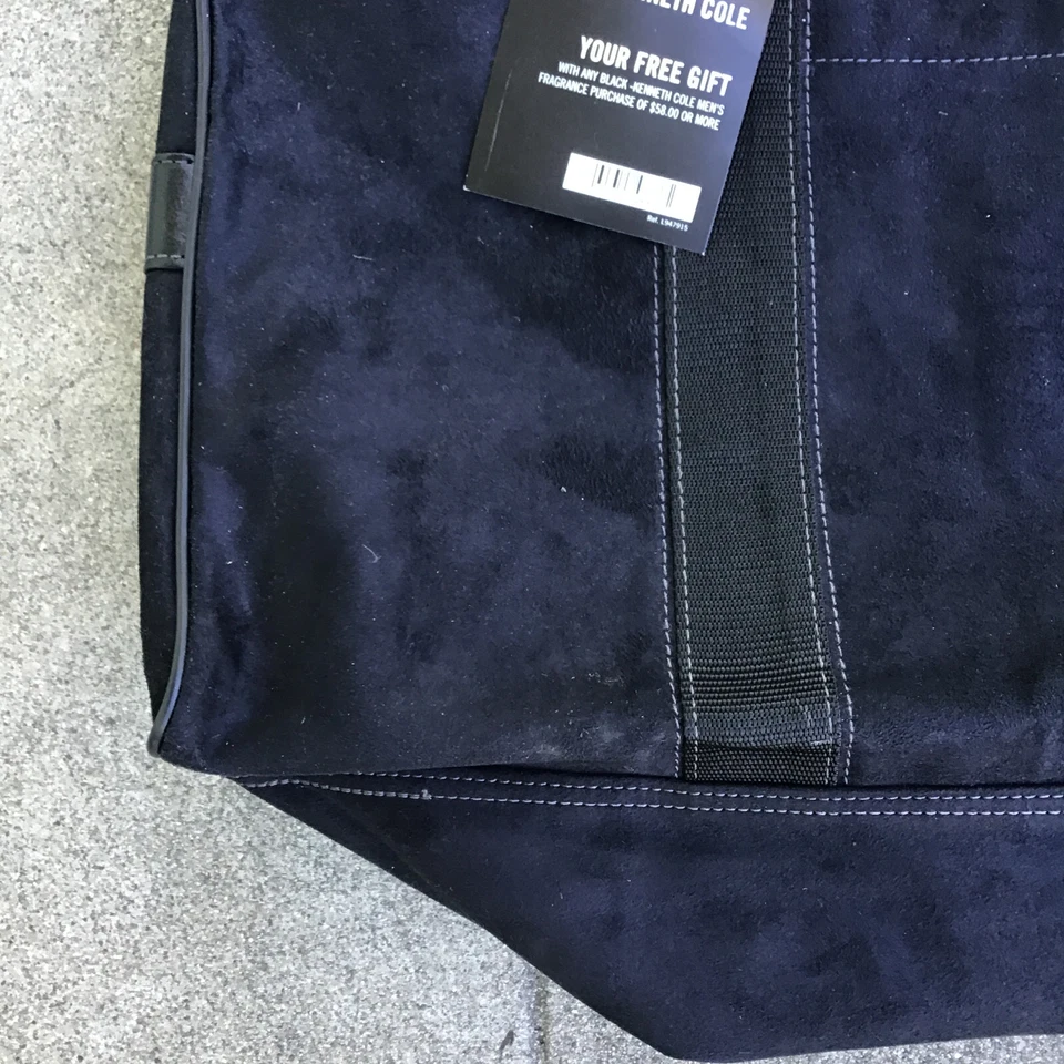 NWT Kenneth Cole New York Suede Duffle Black Bag 20” x 10" x 10" Strap - Image 3 of 4