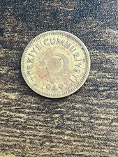 1949 Türkiye Turkey 10 Ten Kurus Beautiful Vintage Actual Coin TC2013*