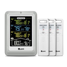 Indoor Outdoor Thermometer Wireless, 4.5 Inch Display Digital Hygrometer Ther...
