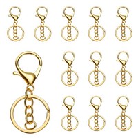 Hummerklaue Karabiner SchlüSselanhäNger 12 StüCk Mit Flachem SchlüSselring, Gold