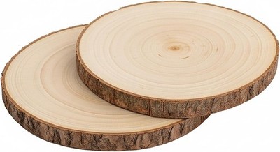 2 Pack Round Wood Cutting Board Large Slab Serving 9''-10''/11''-12''wood Cheese