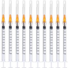 20Pack 1ml/cc Disposable Plastic Sterile Syringes with 25Ga Cap, for Scientific