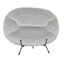 Himark~Orchard Collection White Four Section Oval Serving Platter #31
