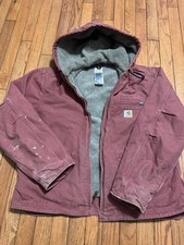 Vintage Carhartt Hooded Jacket  Detroit WJ141 VRS SIZE XL Pink Salmon Rare