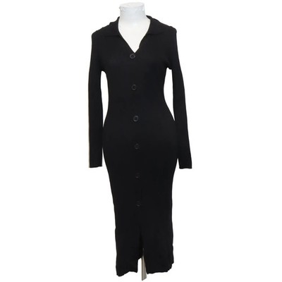 Threadbare, Blusenkleid, Größe: 40, Schwarz, Einfarbig, Rippenstrick, Damen #3sg
