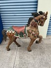 Vintage Handmade carousel Painted Wooden Horse with Floral Decorations — photo 1