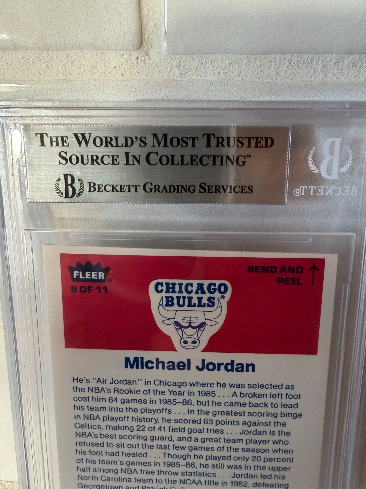 MICHAEL JORDAN 1986 86-87 FLEER #8 STICKER ROOKIE CARD BGS 6 Monster SUBGRADES!! view 4