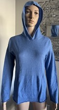 ZADIG  VOLTAIRE 100 Cashmere HOODED Lightweight Knit Sweater Blue sz S