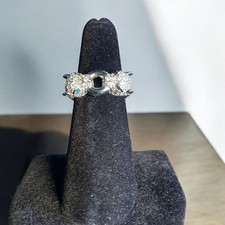 Luxury Panther Ring   Silver-Tone Pave Crysta...