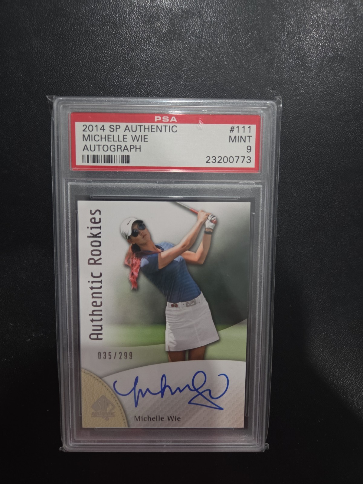 2014 SP Authentic #111 Michelle Wie  Rookie Auto PSA 9
