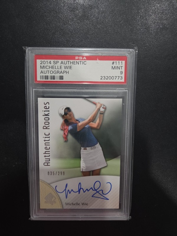 2014 SP Authentic #111 Michelle Wie Rookie Auto PSA 9