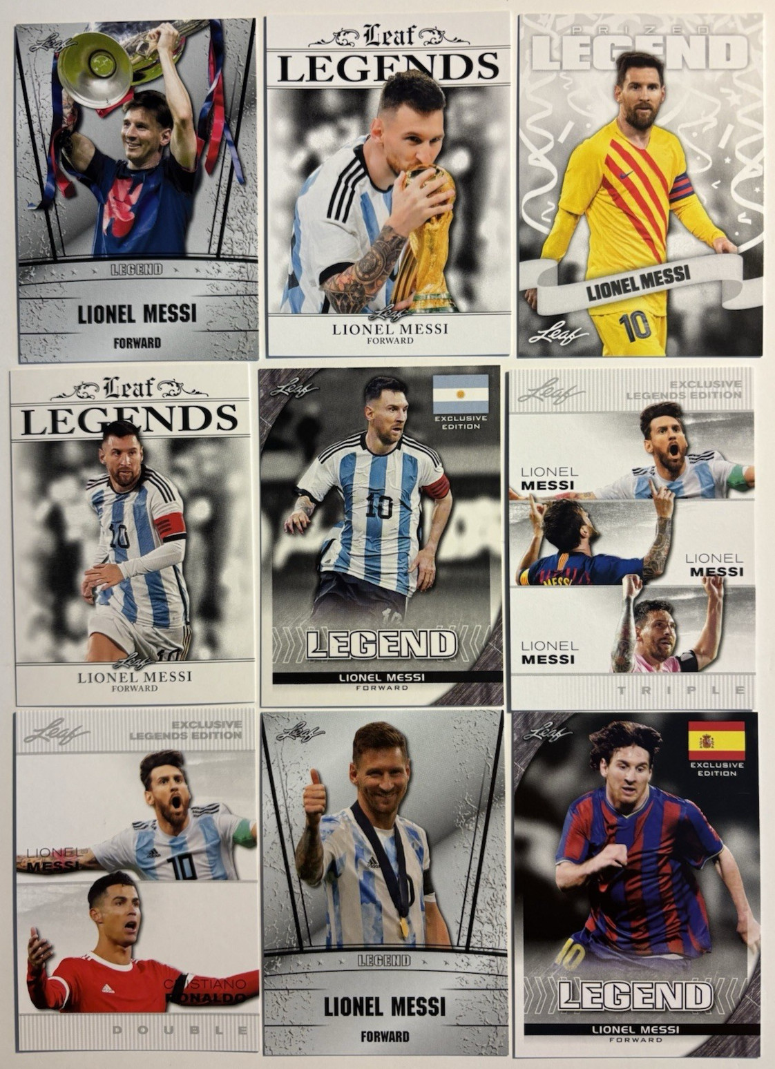 Lionel Messi  * Argentina "Special Release" lot (9) Soccer Cards