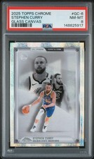 2025 TOPPS CHROME GLASS CANVAS #GC-6 STEPHEN CURRY PSA 8